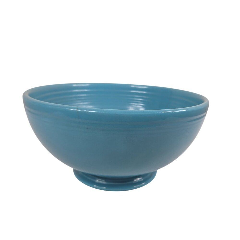 Vintage Turquoise Fiesta Footed Salad Mixing Bowl 11" Diameter 6" Height